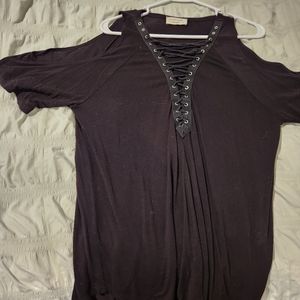 Black off the shoulder shirt